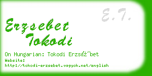 erzsebet tokodi business card